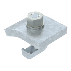   Obo rögzítő szöglet horogfejű csavarral, h = 10 mm 60x50, merítetten tűzihorganyzott, DIN EN ISO 1461, cink 6355048