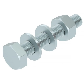   Obo hatlapfejű csavar anyával és 2 alátéttel M10x60, tűzihorganyzott, DIN 267, Teil 10, cink 6408516