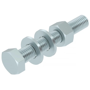   Obo hatlapfejű csavar anyával és 2 alátéttel M12x80, tűzihorganyzott, DIN 267, Teil 10, cink 6418287