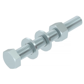   Obo hatlapfejű csavar anyával és 2 alátéttel M12x100, tűzihorganyzott, DIN 267, Teil 10, cink 6418295