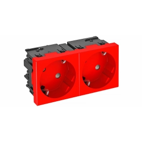   Obo csatlakozóaljzat 33°, kettes védőérintkezős, Connect 45 250V, 10/16A, piros 6120489