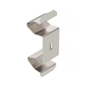   Obo dupla kapocs idomok csavarmentes rögzítéséhez 42x13x13, felületkezelés nélkül, utókezelt, nemesacél 6035998