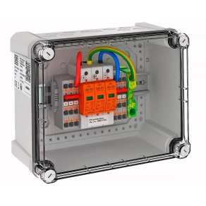   Obo PV-rendszer tokozatban T1+T2 4 PV-String - 1 WR-MPP 900V DC, világos szürke 5088450