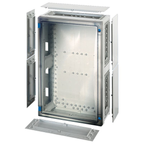   Hensel FP 0411 szekrény átlátszó ajtóval, 6 db szekrényösszekötővel, zárólap készlettel, 366x546x163 mm