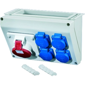   Hensel FP CB 216 Csatlakozódoboz oldalfali kivágáshoz, 1x16A 5p, 4x16A 2p+E csatlakozó aljzatokkal, 270x180x158 mm