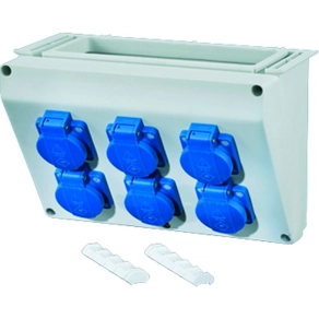   Hensel FP CB 218 Csatlakozódoboz oldalfali kivágáshoz, 6x16A 2p csatlakozó aljzatokkal, 270x180x158 mm