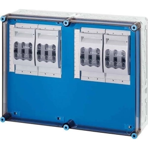   Hensel Mi-6644 NH késes szakaszolható biztosító szekrény 4xNH00-3p, gyűjtősín-5p 400A, 600x450x170 mm