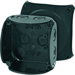   Hensel KF 0200 B Kábelösszekötő doboz kapcsok nélkül, 93x93x62mm IP66 fekete, időjárásálló