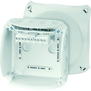   Hensel KF 0604 G Kábelösszekötő doboz kapcsokkal, 130x130x77mm IP66 szürke, időjárásálló
