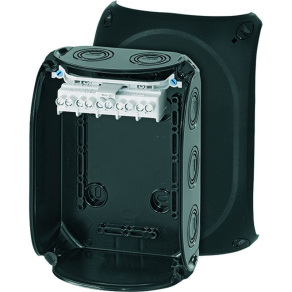  Hensel KF 1006 B Kábelösszekötő doboz kapcsokkal, 130x180x77 mm IP66 fekete, időjárásálló