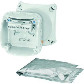   Hensel WP 0202 G Vízálló kábelösszekötő doboz kiöntőmasszával, 1,5-2,5 mm2, Cu, RAL 7035 szürke 93x93x62 mm