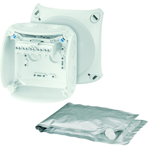   Hensel WP 0402 G Vízálló kábelösszekötő doboz kiöntőmasszával, 1,5-2,5 mm2, Cu, AL és Cu, szürke, 104x104x70mm 62000099