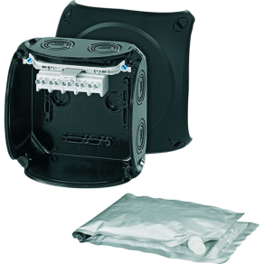   Hensel WP 0604 G Vízálló kábelösszekötő doboz kiöntőmasszával, 130x130x77mm, 1,5-4 mm2, Cu, RAL 7035 szürke