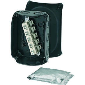   Hensel WP 1010 B Vízálló kábelösszekötő doboz kiöntőmasszával, 2,5-10 mm2, Cu, RAL 9011 fekete 180x130x77 mm