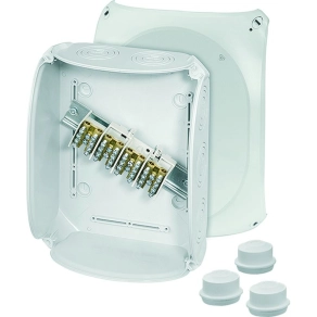   Hensel kábelösszekötő doboz fővezetékkapoccsal 255x205x112mm, 4P 10-25mm2+2x6-16mm2