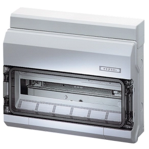   Hensel KV 8118 kiselosztó, 18 modulos, 1 soros, átlátszó ajtó, IP65