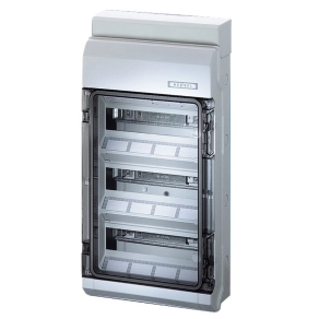   Hensel KV 8336 kiselosztó, 36 modulos, 3 soros, átlátszó ajtó, IP65