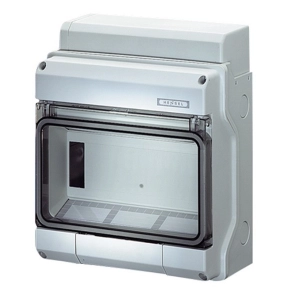   Hensel KV 8109 kiselosztó, 9 modulos, 1 soros, átlátszó plombálható csapófedél