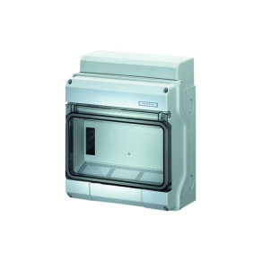   Hensel KV 9109 kiselosztó, 9 modulos, 1 soros, átlátszó plombálható csapófedél