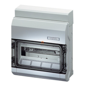   Hensel KV 1512 kiselosztó, 12 modulos, 1 soros, átlátszó ajtó, PE/N kapocs, IP54