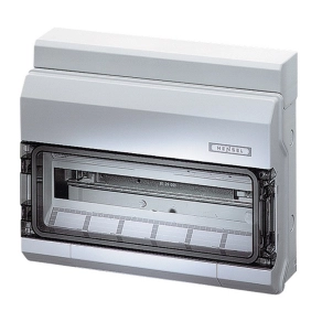   Hensel KV 1518 kiselosztó, 18 modulos, 1 soros, átlátszó ajtó, PE/N kapocs, IP54