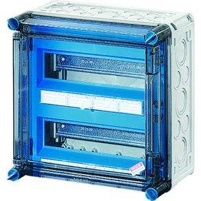   Hensel Mi-1220 kismegszakító szekrény 2x12x18mm osztásegységig, PE+N kapcsokkal, zsanéros fedéllel