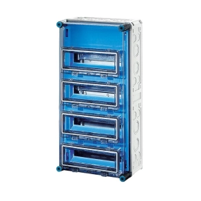   Hensel Mi-1445 kismegszakító szekrény 4x12x18mm osztásegységig, PE+N kapcsokkal, 4 csapófedéllel