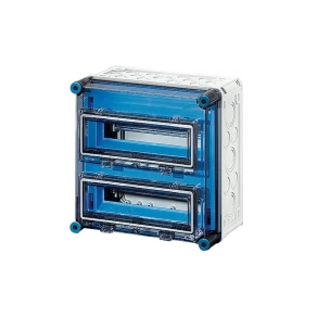   Hensel Mi-1227 kismegszakító szekrény 2x12x18mm osztásegységig, kapcsok nélkül, 2 csapófedéllel