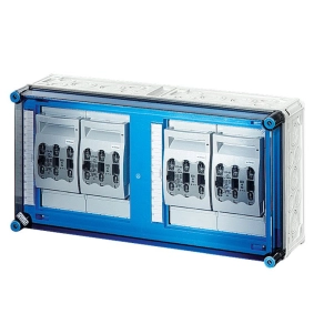   Hensel Mi-6467 NH késes szakaszolható biztosítós szekrény 4xNH00-3p, 4x35mm2, gyűjtősín 630A, 600x300x170 mm, csak kombinációban!