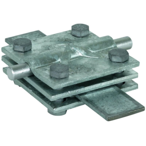   DEHN 321045 Keresztösszekötő kapocs St/tZn Rd 8-10/FI 30-40 mm-hez Fl 30-40/30-40 mm köztes lemezzel KS 8.10 FL40 STTZN