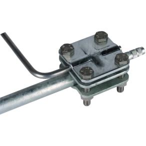   DEHN 610010 Földelőrúd csatlakozókapocs St/tZn D 20-30 mm-hez Rd 8-12,5 mm-hez Fl -40 mm-hez, 50-95 mm2-es sodronyokhoz AK TE 20.30 8.12 FL40 STTZN