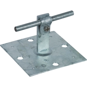   DEHN Tetővezető-tartó DEHNQUICK St/tZn Rd 6-10 mm-hez, rögzítőlemezzel 100x100 mm 202060 DLH DQ 6.10 GP100X100 STTZN