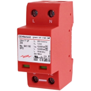  DEHNshield túlfeszültség-levezető 1 fázisú TT és TN rendszerekhez (1.+2. típus) DSH TT 2P 255 941110