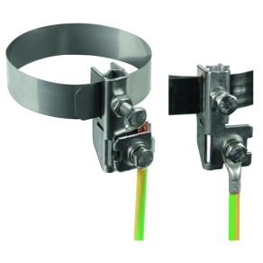   DEHN Szalagcsőbilincs D 27-89 mm NIRO Rd 6-8/10 vagy 4-25 mm2 csatlakozással 540104 BRS 27.89 AK1X10 2X6.8 GSG V2A