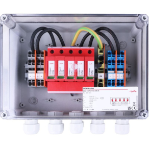   DEHNcube túlfeszültség-védelmi készülék IP65 házban napelemes rendszerekhez, 2 munkapont, munkapontonként 2 sztring DCU 2 YPV 1100 2M 2S 900923