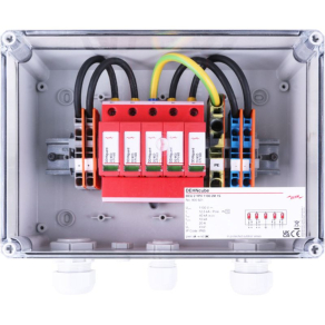   DEHNcube túlfeszültség-védelmi készülék IP65 házban napelemes rendszerekhez, 2 munkapont, munkapontonként 1 sztring DCU 2 YPV 1100 2M 1S 900921