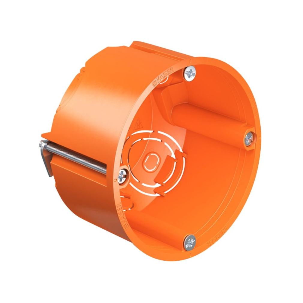 Gipszkarton doboz 1-es, d68mm, 47mm mély, narancssárga 9063-32 Kaiser
