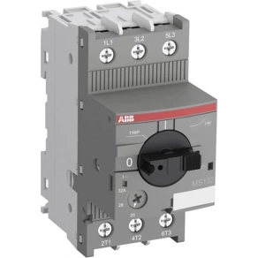   ABB 1SAM350000R1012 MS132-12 MotorvédőrnBeállítási tartomány: 8,00- 12,00 A, megszakító képesség: 100 kA, termikus és elektromágneses kioldóval, DIN sínre szerelhető, motorvédő kapcsoló