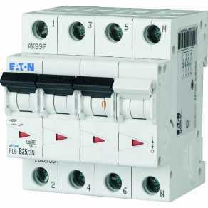 Eaton kismegszakító 3P+N B 25A 6kA PL6-C25/3N (106912)