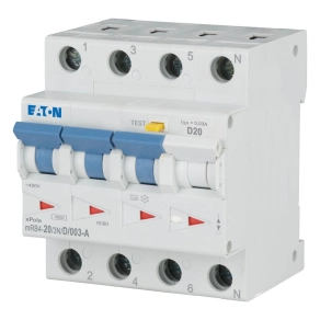   Eaton áramvédő kismegszakító 4, 5kA, 3P+N, mrb4-20/3n/d/003-a-120683