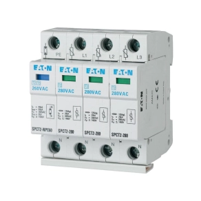   Eaton komplett túlfeszültség levezteő, c, három pólusú+n, uc=280V AC, spct2-280-3+npe-167620