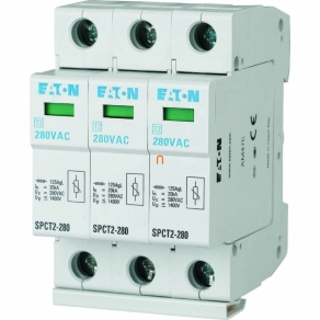   Eaton komplett túlfeszültség levezteő, c, három pólusú+n, uc=460V AC, spct2-460-3+npe-167626
