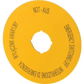   Eaton vész-ki tábla, pl, en, de, it (d=90mm, sárga), m22-xak5-167641