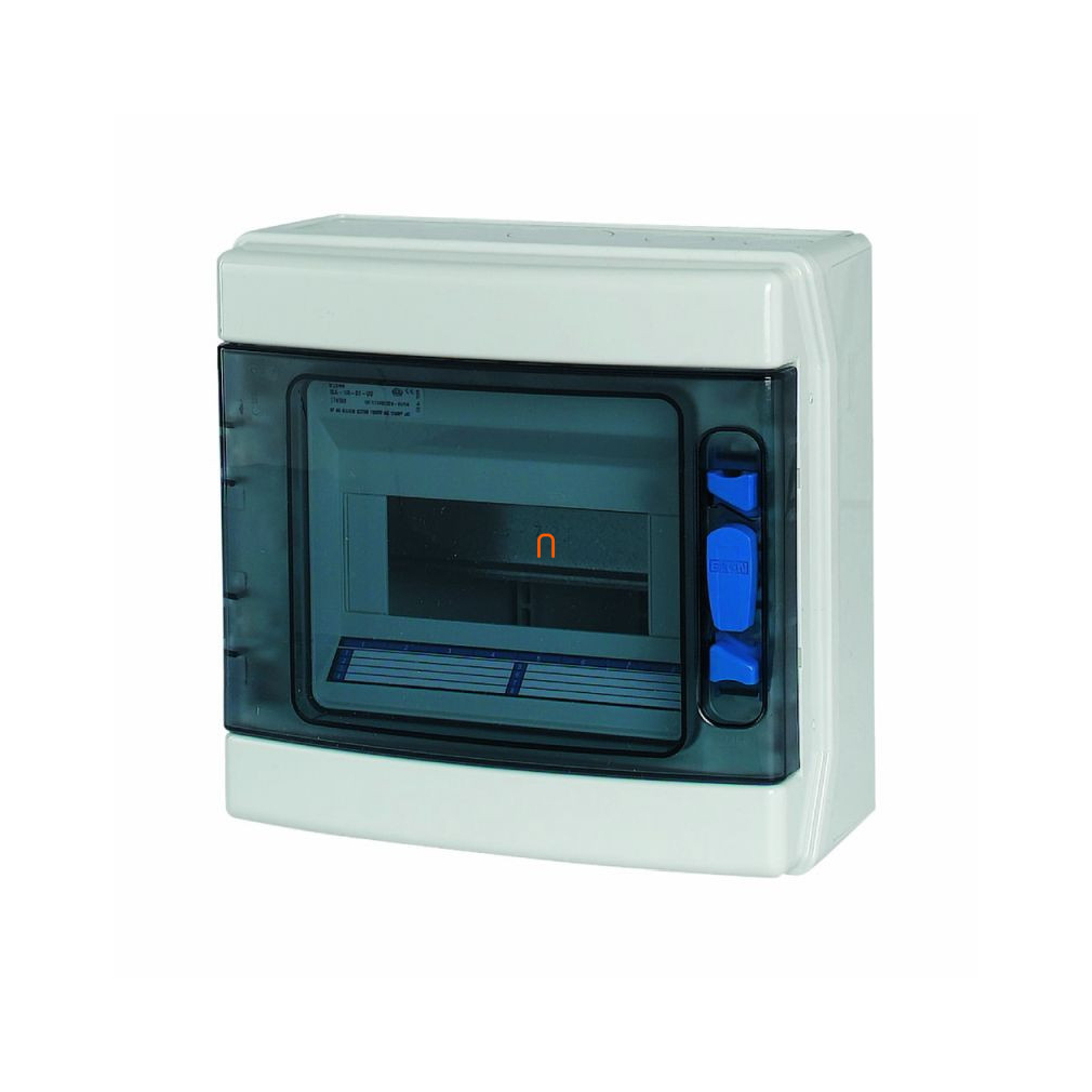 IKA-1/8-ST-UV Falon kívüli kiselosztó IP65 1 sor 8TE, átlátszóajtó, +PE/N 174189 Eaton