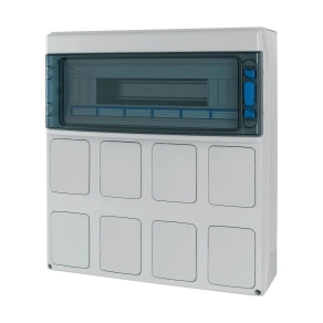   Eaton ipari csatlakozó szekrény, IP65, 18te, 8 fedlapos, ika-c-1/18-st-lid-187352