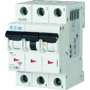 Eaton kismegszakító 3P C 40A 10kA PL7-C40/3 (263413)