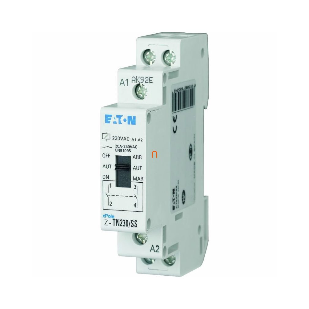 Eaton 265574 Z-TN230/SS Installációs relé, ON-AUT-OFF kapcs., 2z, 20A