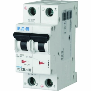   Eaton kismegszakító, 10kA, két pólusú dc, faz-c16/2-dc-279140