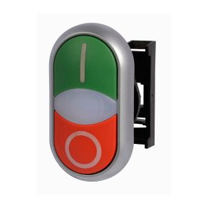   Eaton kettős világító nyomógomb, "0" nyomógomb kiemelve, m22-ddlm-ws-x1/x0-284832