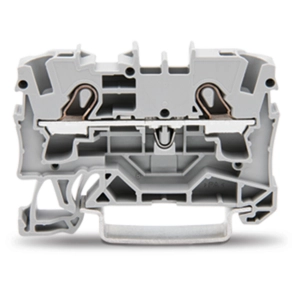 Wago 2004-1201 2 vezetékes átmenő sorkapocs, 4 mm², Push-in CAGE CLAMP®, DIN 35 x 15 és 35 x 7,5 sínhez, oldalsó és középső jelölés, Ex e II alkalmazásokhoz, szürke